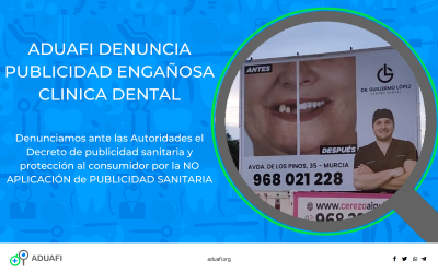 ADUAFI denuncia publicidad ilícita por parte de una clínica dental